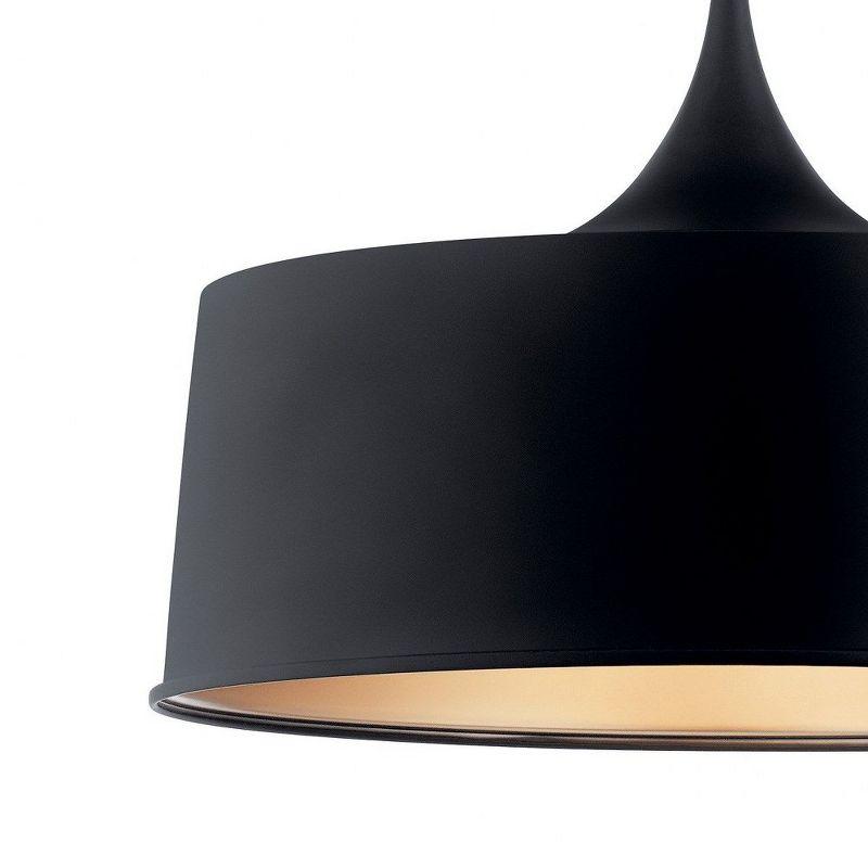 Elias Black Glass Drum Pendant Light