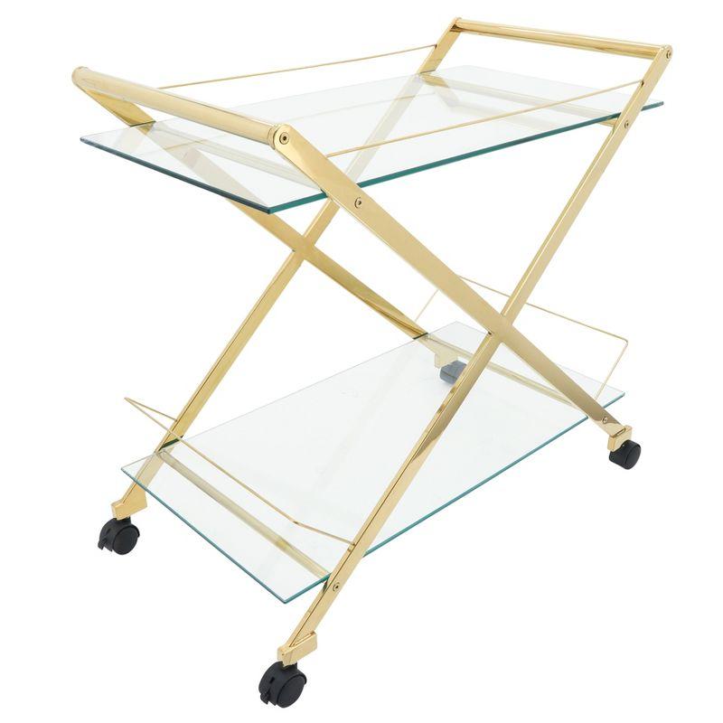 Sagebrook Home Rolling Bar Cart Gold