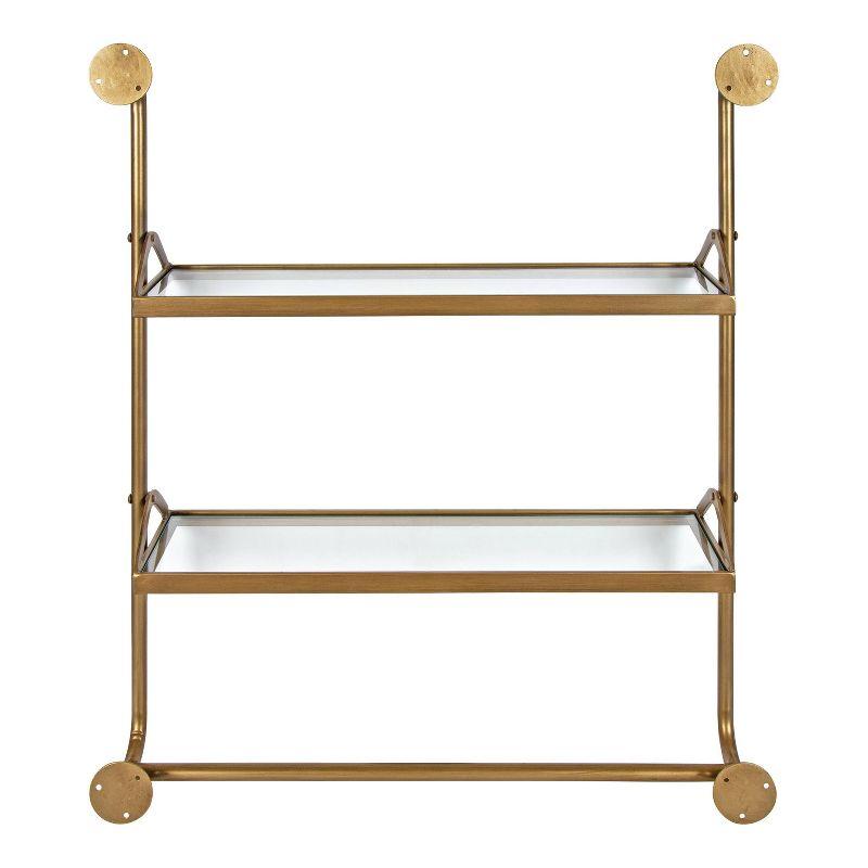 Marit Gold Luxe 28" Floating Wall Shelf with Glass Tiers