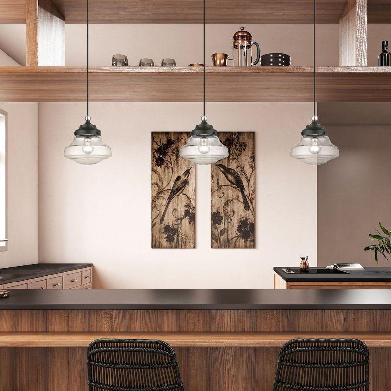 Livex Lighting Avondale 1 - Light Pendant in  Black/Brushed Nickel