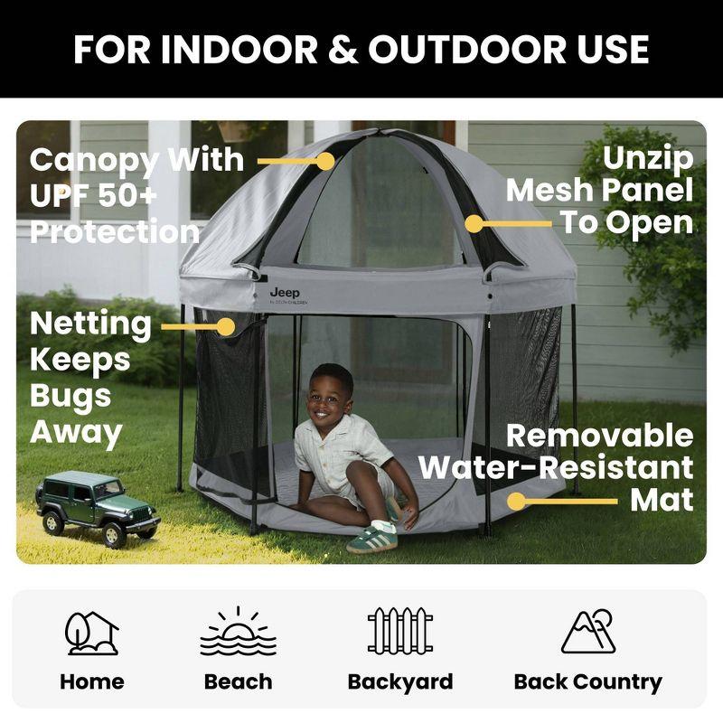 Jeep Hexagon Pop Up Playard with Removable Canopy