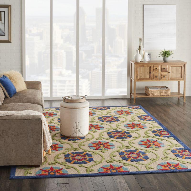 Sunny Blooms Multicolor Floral Indoor/Outdoor Rug - 7'10" x 10'6"