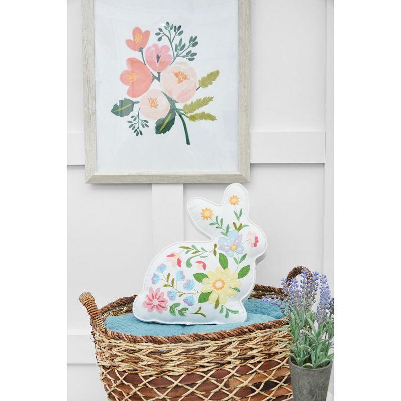C&F Home 14" Floral Easter Bunny Spring Shaped Throw Pillow