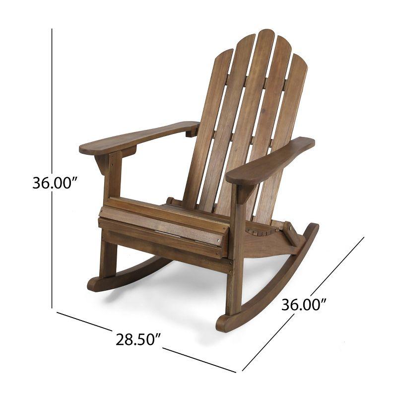 Hollywood Acacia Wood Adirondack Rocking Chair - Christopher Knight Home