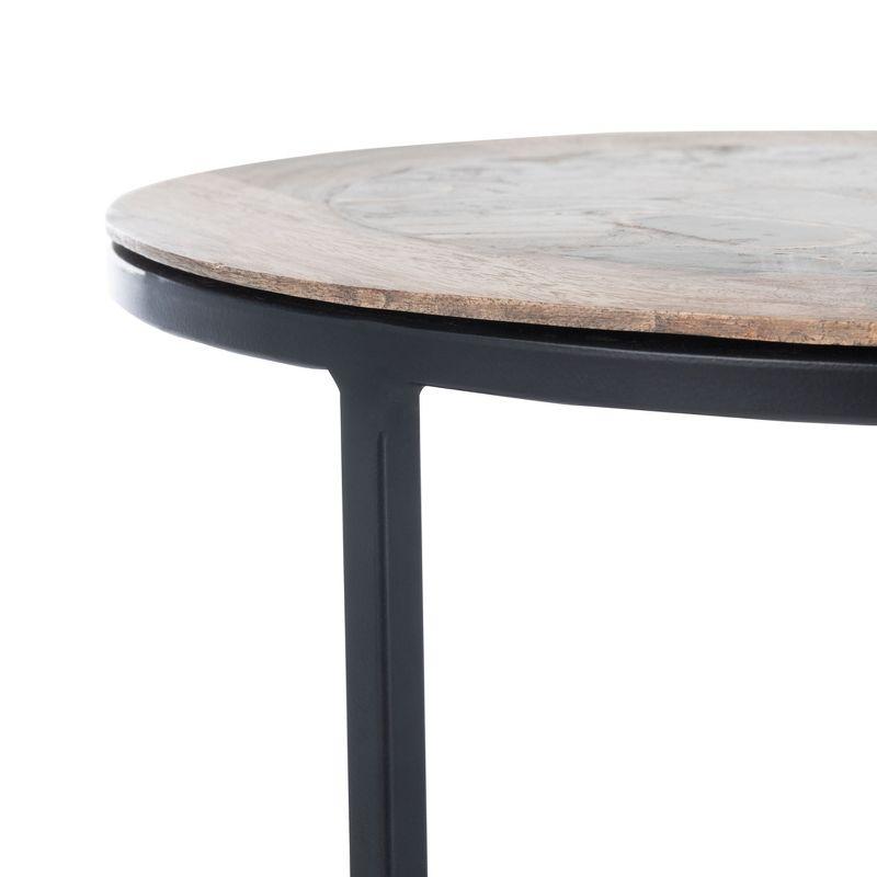 Lumi Agate Accent Table - Multi Color Black Agate/Natural/Black Legs - Safavieh.