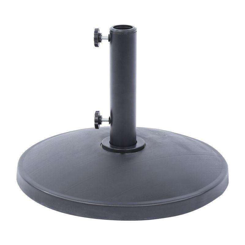 Black Circular Concrete Resin Parasol Base