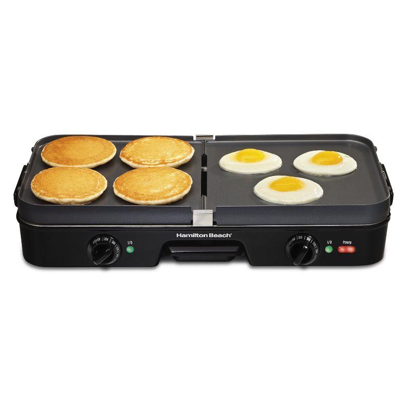 Versatile Dual-Zone Black Electric Grill/Griddle Combo