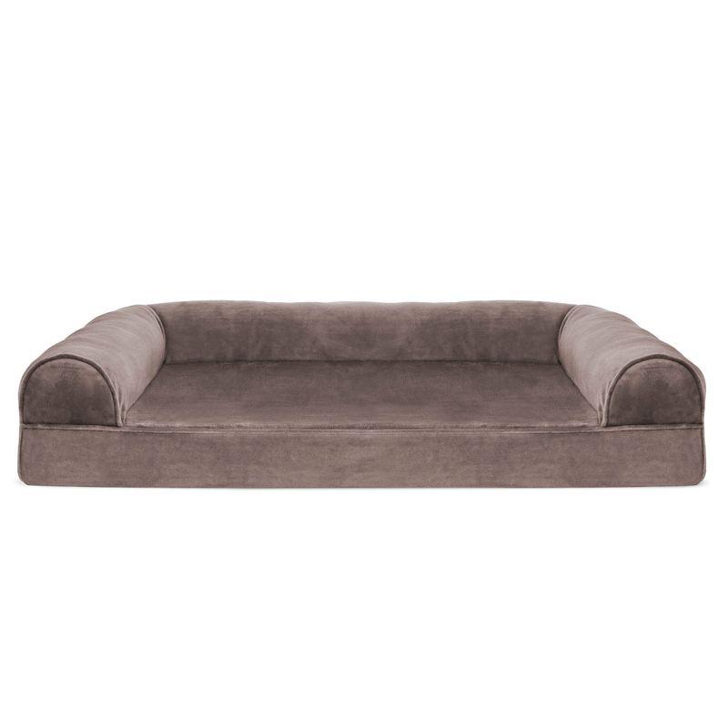 FurHaven Faux Fur & Velvet Orthopedic Sofa Dog Bed