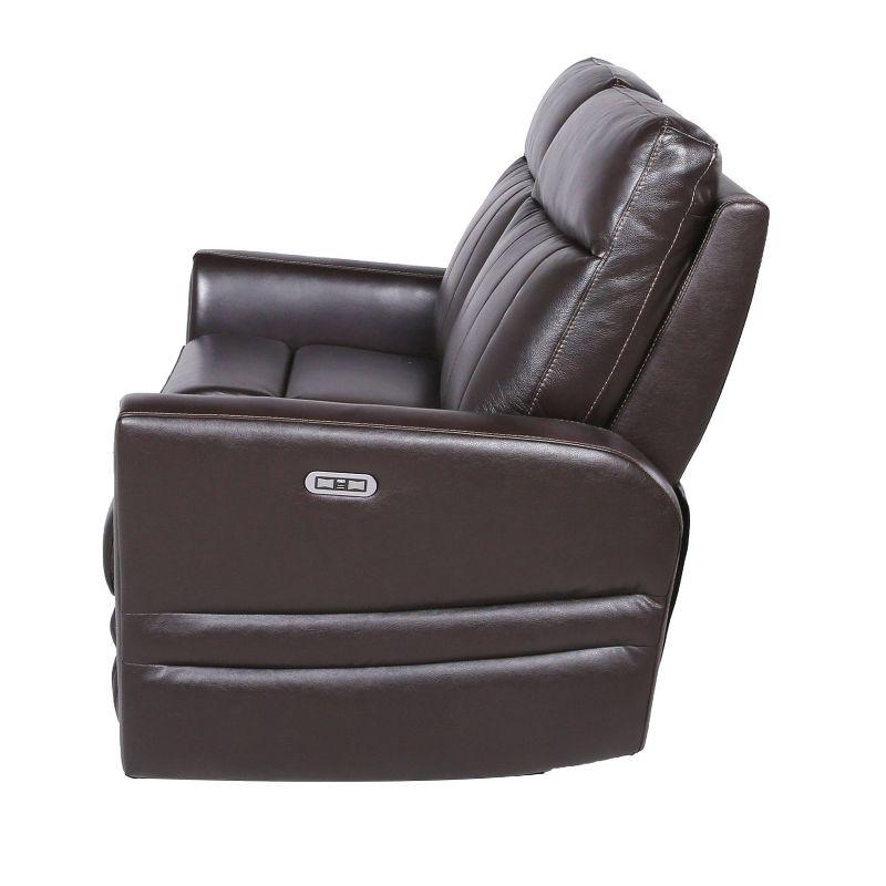 Steve Silver Co. Coachella Power Recliner Loveseat Brown: Upholstered Leather, Iron Frame, 2-Seater