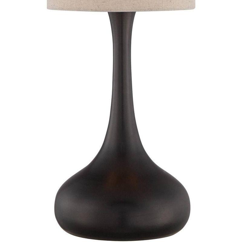 360 Lighting Droplet 24 1/2" High Mid Century Modern Table Lamp Brown Espresso Bronze Finish Metal Single Tan Cylinder Shade Living Room Bedroom