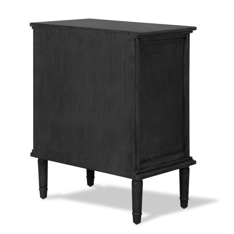 Traditional Dark Gray 3-Drawer Office Storage Cabinet with Bronze Hardware