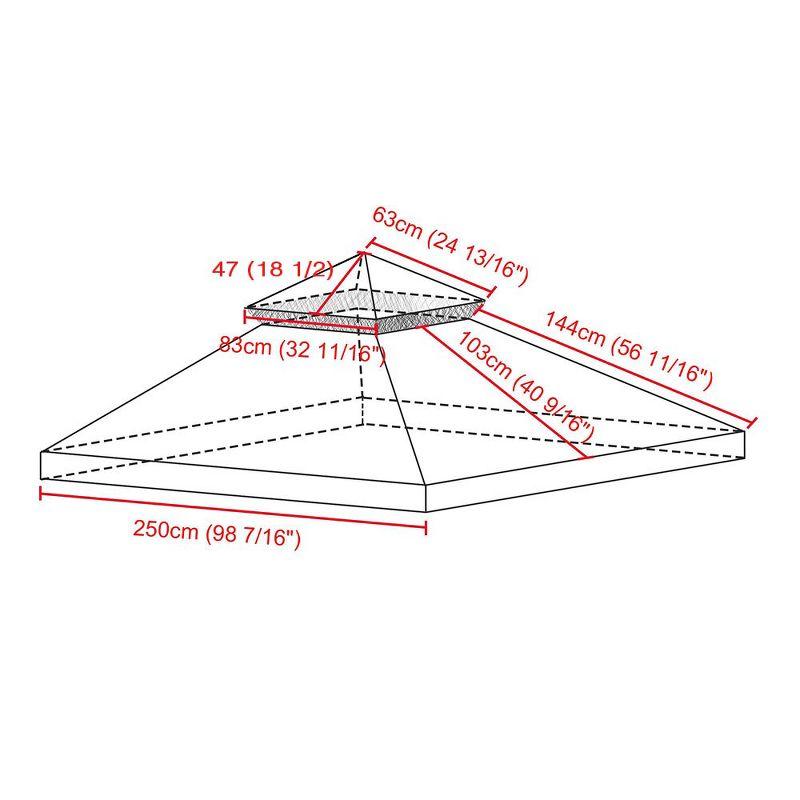 Yescom Canopy Top Replacement for 2-Tier Crescent TJSG081 Gazebo Outdoor Garden Yard Patio Cover