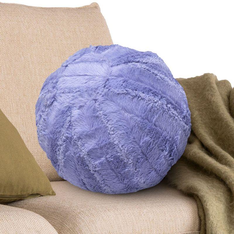 Very Peri Faux Fur 10" Round Throw Pillow