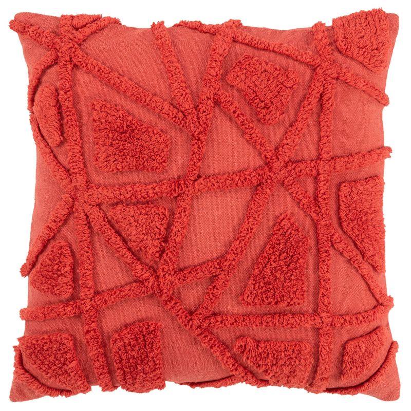 20"x20" Oversize Geometric Fur Square Throw Pillow Cover - Rizzy Home