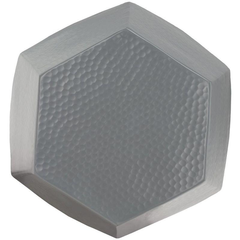 Aidan Hexagonal Dark Grey Hammered Aluminum Stool