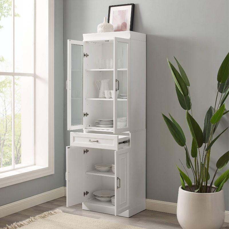 Stanton White Glass Door Pantry with Adjustable Shelves