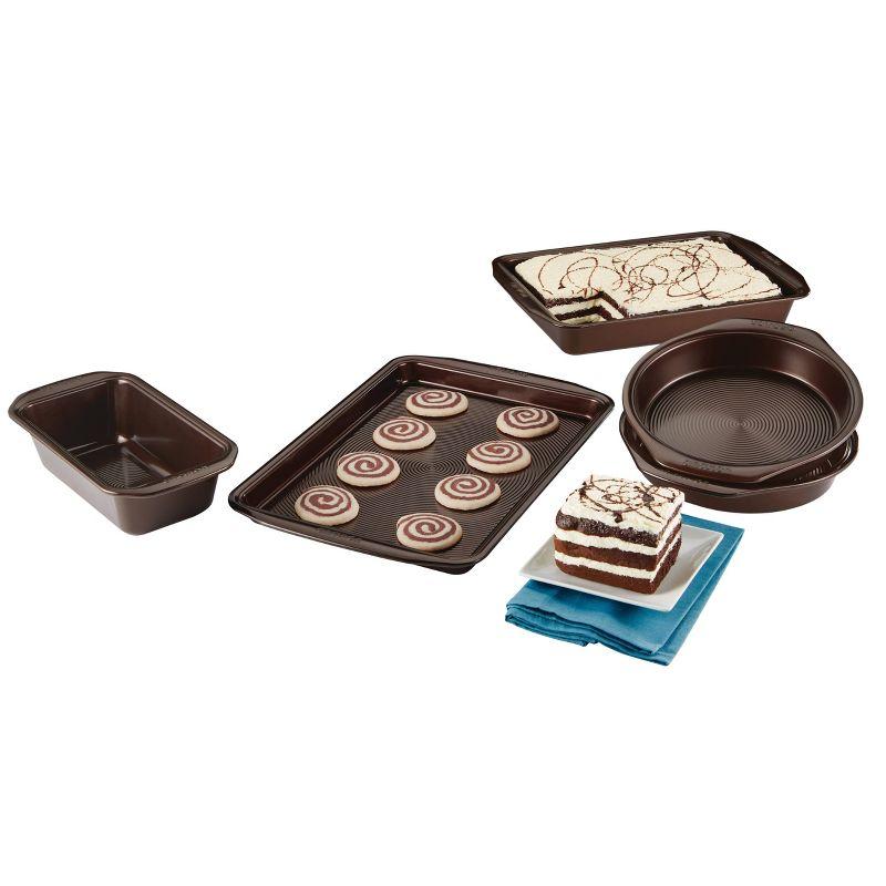 Chocolate Brown Nonstick 5-Piece Bakeware Set