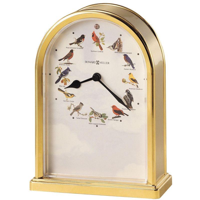 Howard Miller® Musical And Chiming Table Clocks Traditional Analog Acrylic Quartz Movement / Crystal Tabletop Clock in Polished Brass/Brushed Brass