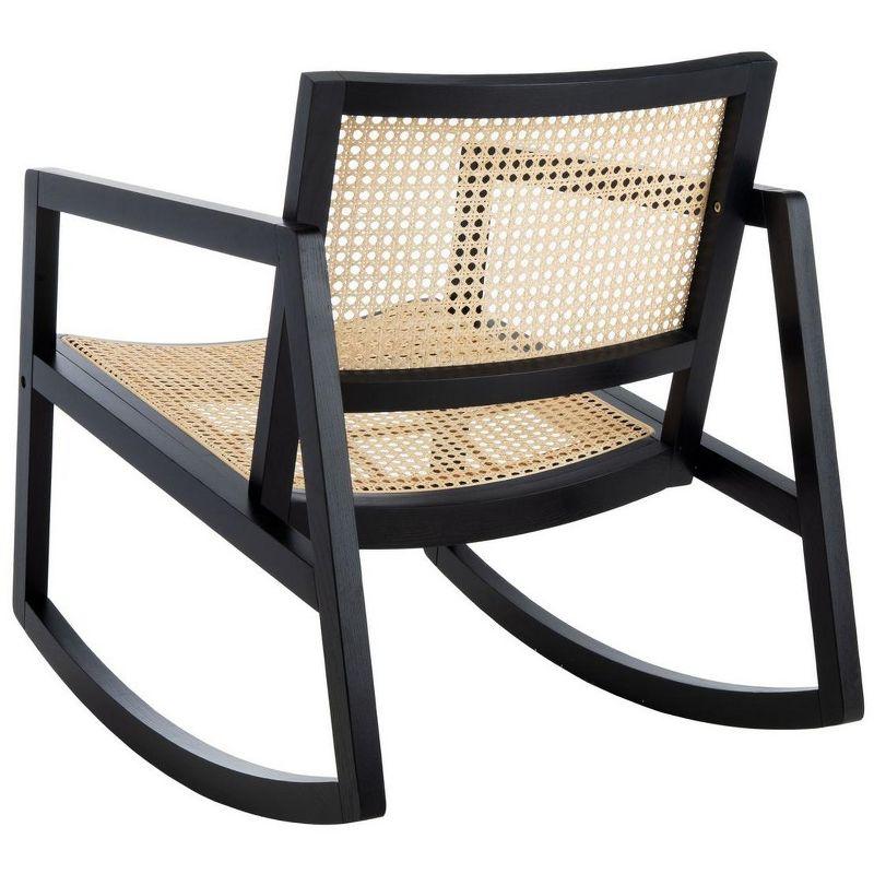 Perth 23'' Black & Natural Rattan Contemporary Glider Chair