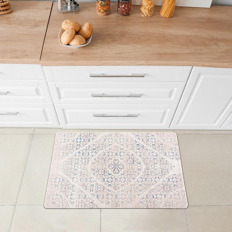 Ivory Geometric Anti-Fatigue Non-Slip Standing Mat