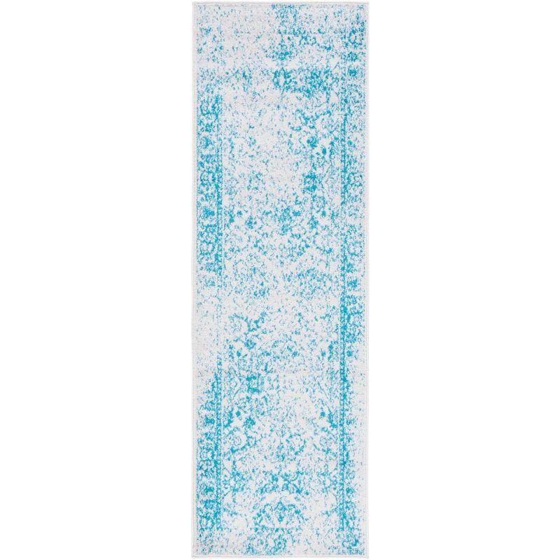 Adirondack ADR109 Non-Shedding Power Loomed Indoor Runner Rug - Ivory/Teal - 2'6"x8' - Safavieh