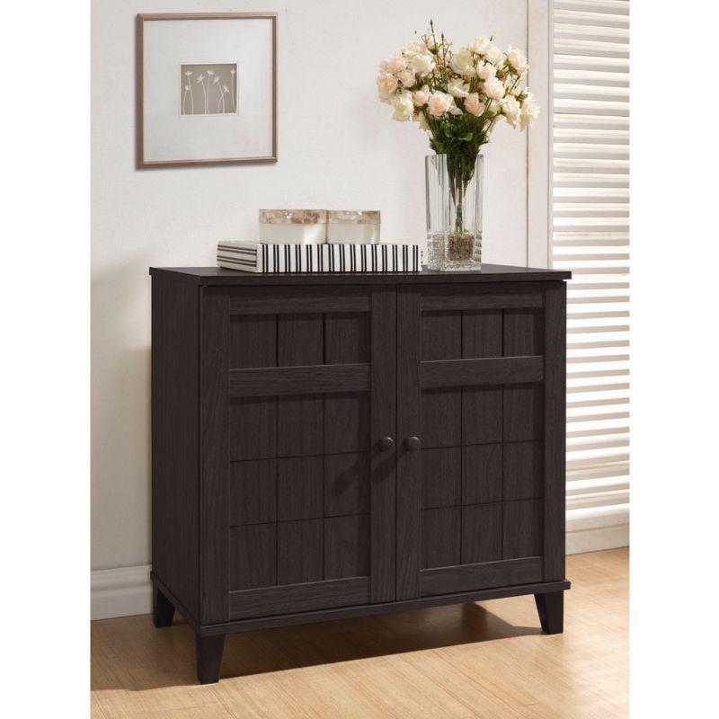 Glidden Dark Brown Wood and MDF Modern Shoe Cabinet