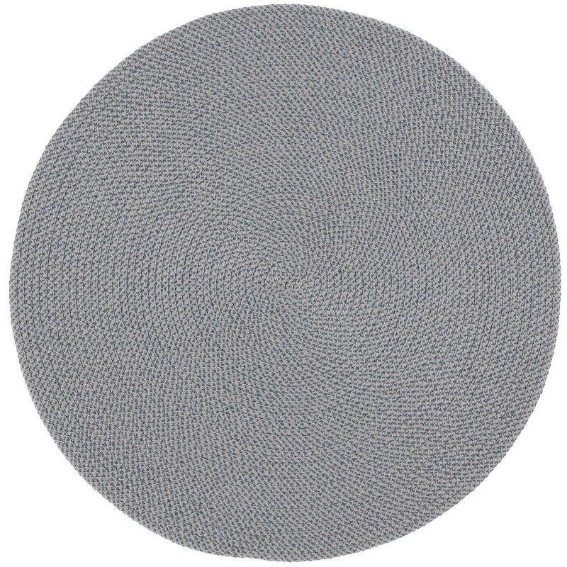 Braided BRD403 Hand Woven Area Rug - Grey/Blue - 7' round - Safavieh.