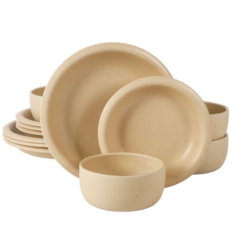 bloomhouse Bloomhouse Corsica Clay 12 Piece Stoneware Reactive Glaze Dinnerware Set