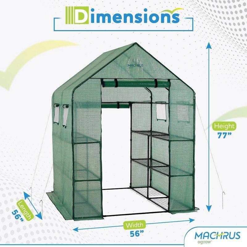 OGrow Machrus Ogrow Deluxe Walk-in 2 Tier 8 Shelf Portable Lawn And Garden Greenhouse - Heavy Duty Anchors Included! | Wayfair