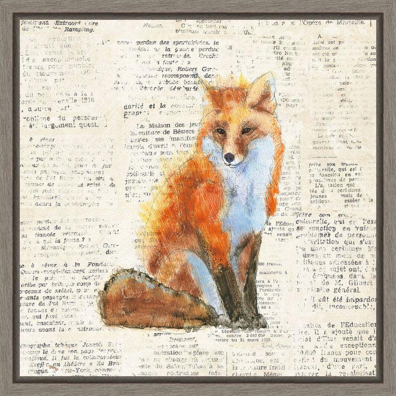 Amanti Art Into the Woods IV no Border (Fox) by Emily Adams Canvas Wall Art Print Framed 16-in. x 16-in.
