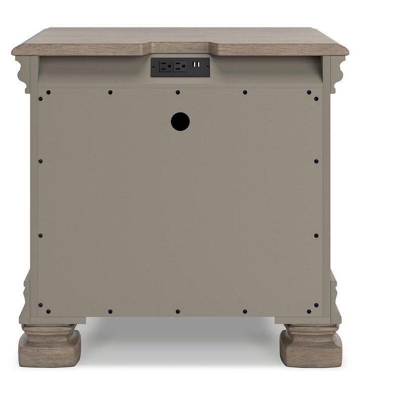 Lexorne 3 Drawer Nightstand in Gray