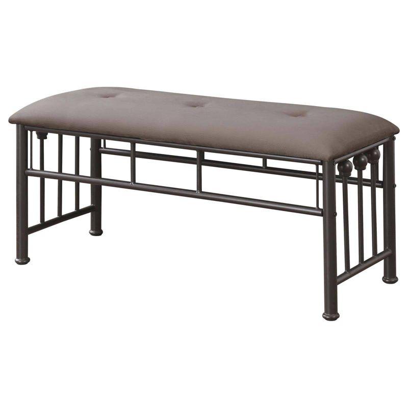 Coaster Livingston Traditional Upholstered Bench Brown/Dark Bronze