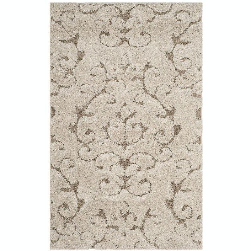 Florida Shag SG470 Power Loomed Indoor Accent Rug - Cream/Beige - 3'3"x5'3" - Safavieh.