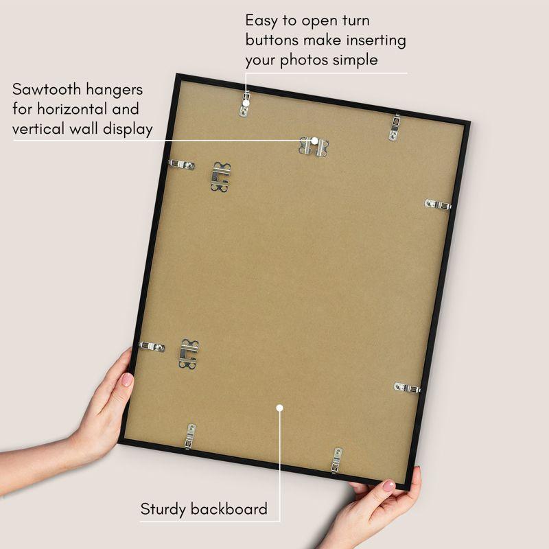 Americanflat 16x20 Poster Frame with Polished Plexiglass - Streamline Collection - Thin Border Picture Frame for Wall Display - Black