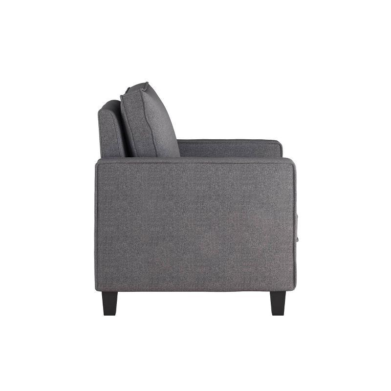 Cozy Nook 30" Gray Fabric and Wood Accent Armchair