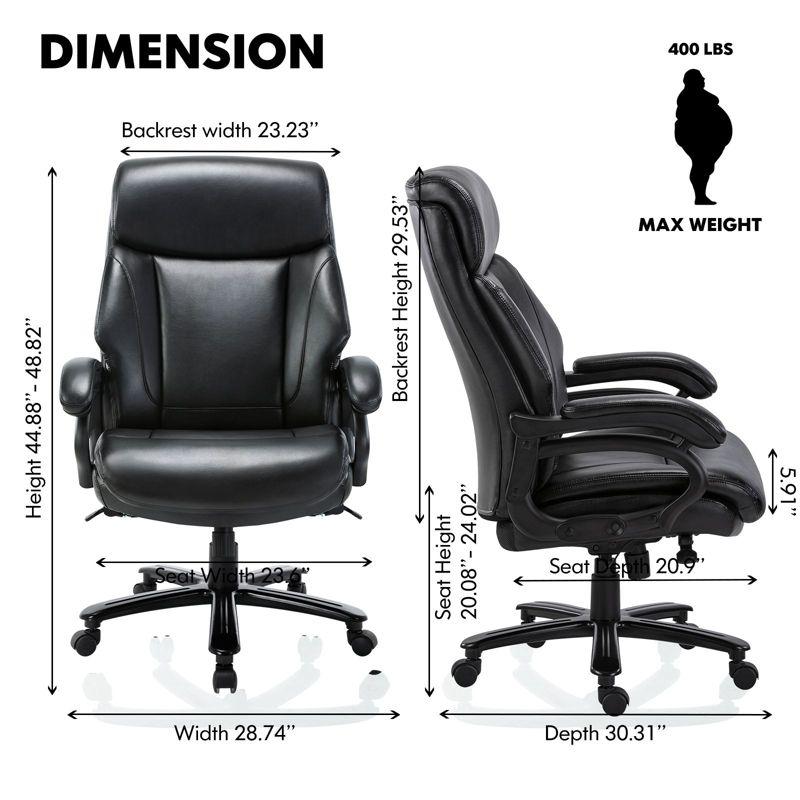 COLAMY Executive Big and Tall 400lbs PU Leather Office Chair