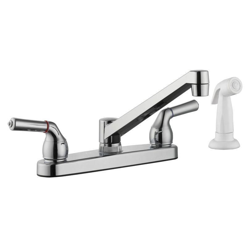 Home Plus Chrome Two Handle Kitchen Faucet with Side Sprayer