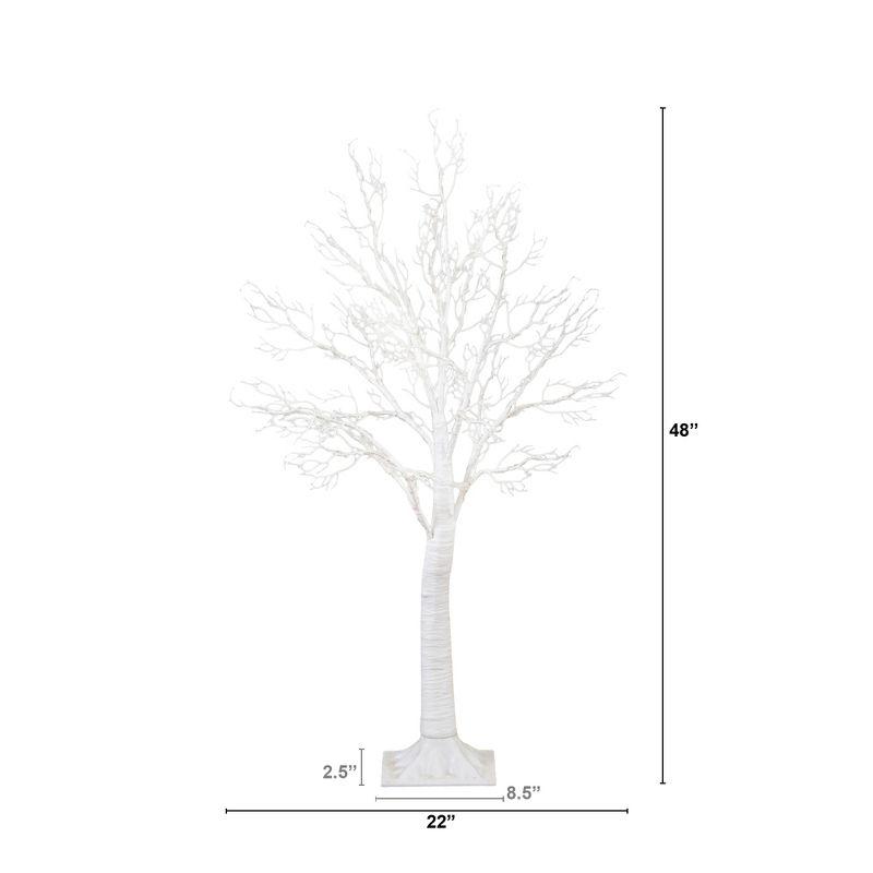 Nearly Natural 4-ft Pre-Lit Artificial White Twig Tree with 160 Warm White LED Lights
