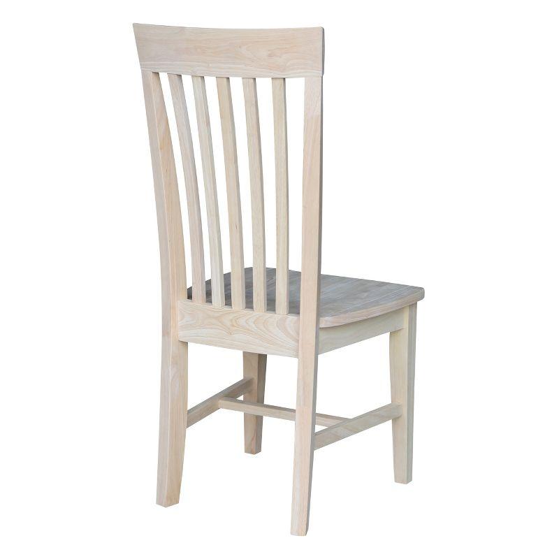 Set of 2 White High Slat Solid Wood Side Chairs