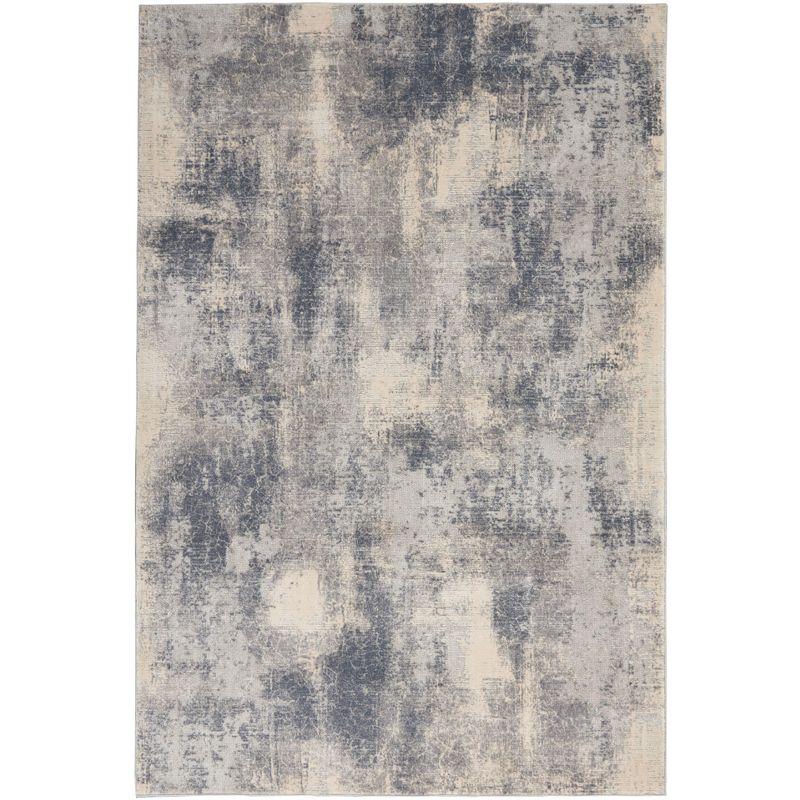 Nourison Rustic Textures Contemporary Abstract Indoor Area Rug Blue/Ivory 3'11" x 5'11"