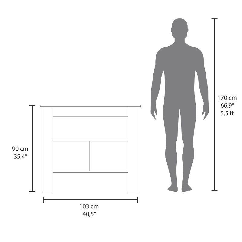 Depot E-Shop Kitchen Island, kitchen table 35" H, Four Legs, Three Open Storage Shelves