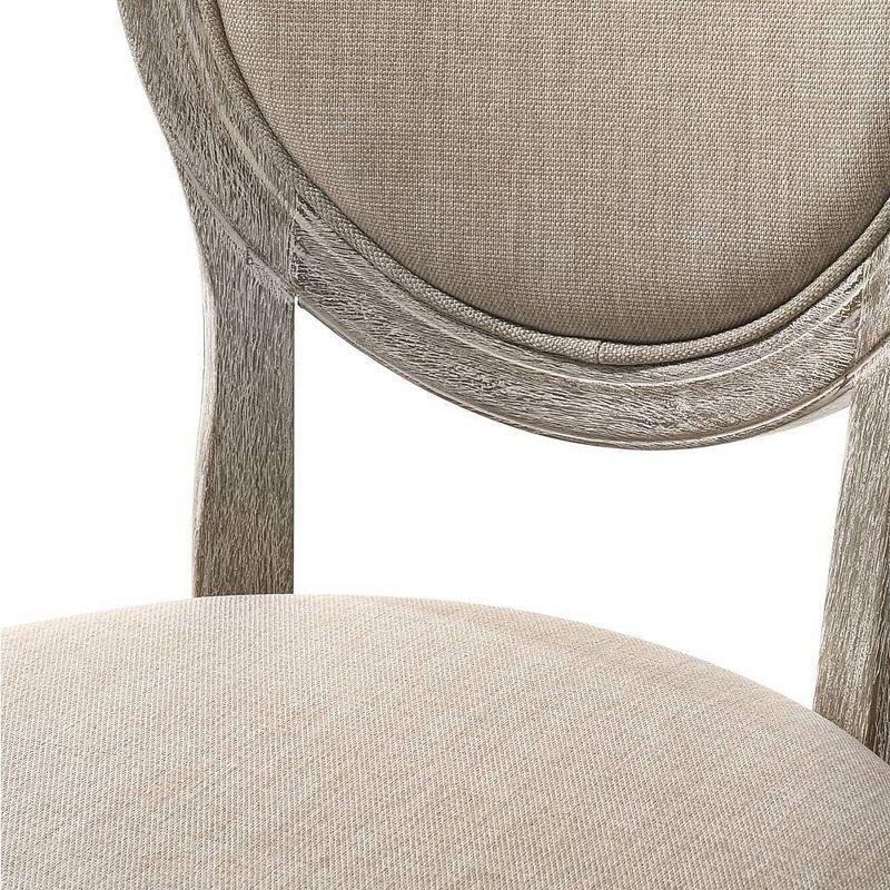 Faustine Accent Chair Tan Fabric/Salvaged Light Oak Finish - Acme Furniture