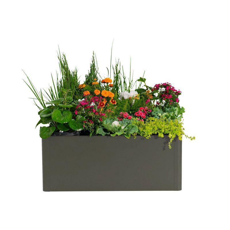 Urban Charcoal Tall Modern Rectangular Metal Raised Garden Bed