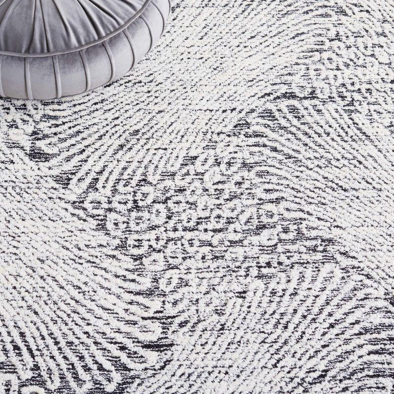 Ebony EBN105 Hand Tufted Indoor Area Rug - Black/Ivory - 4'x6' - Safavieh