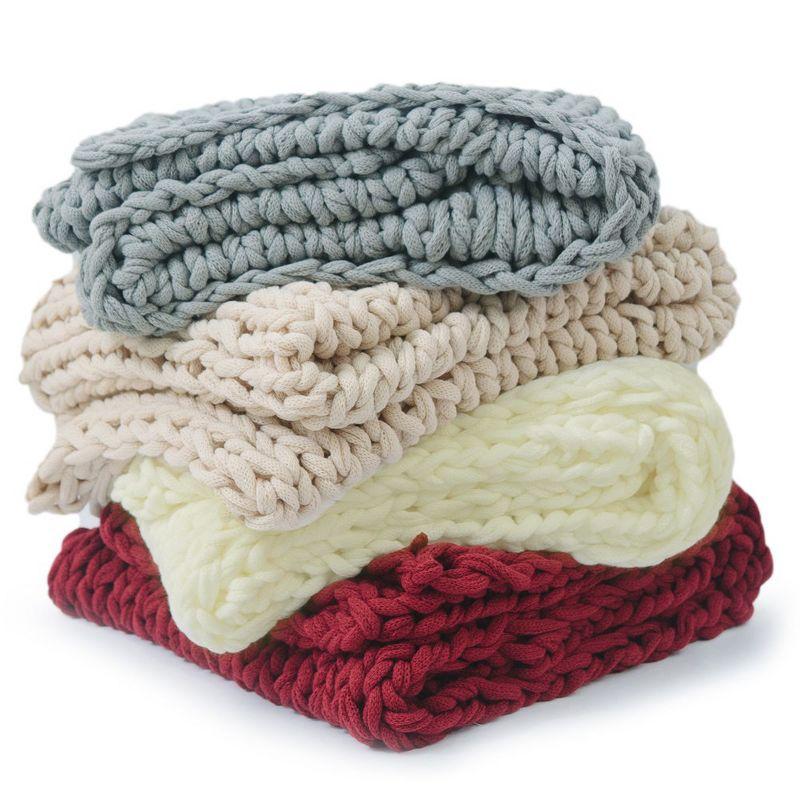 Cheer Collection Chunky Cable Knit Throw Blanket - 50" x 60"