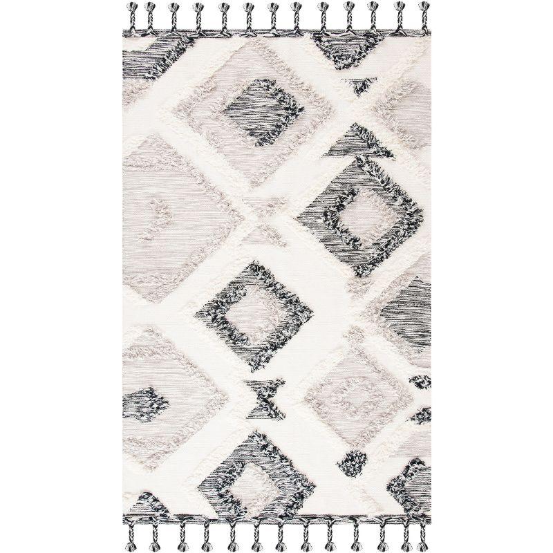 Kenya KNY960 Hand Woven Area Rug - Gray/Black - 5'x8' - Safavieh.