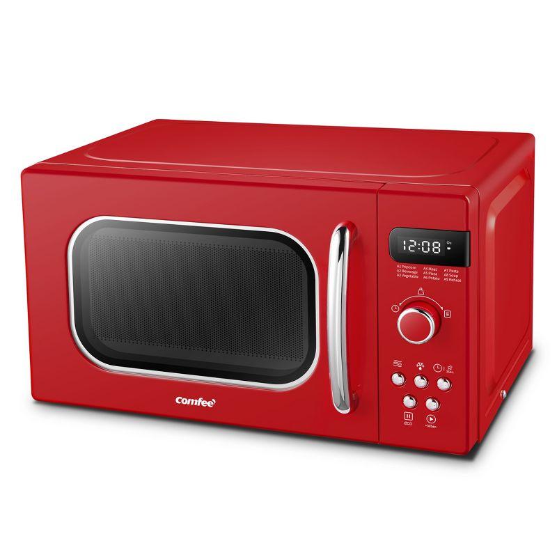 Comfee Retro 0.7-cu ft 700-Watt Countertop Microwave (Red)