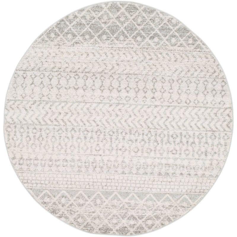 Elegance Gray Round 5'3" Synthetic Easy-Care Rug