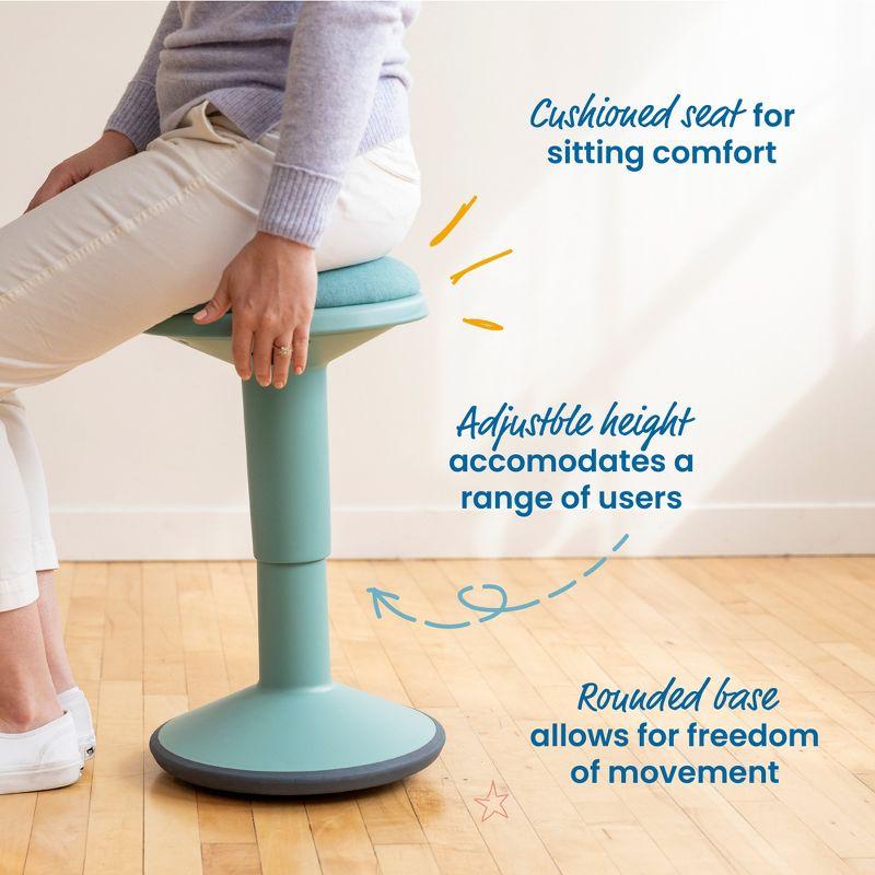 ECR4Kids Sitwell Wobble Stool with Cushion, Adjustable Height, Active Seating