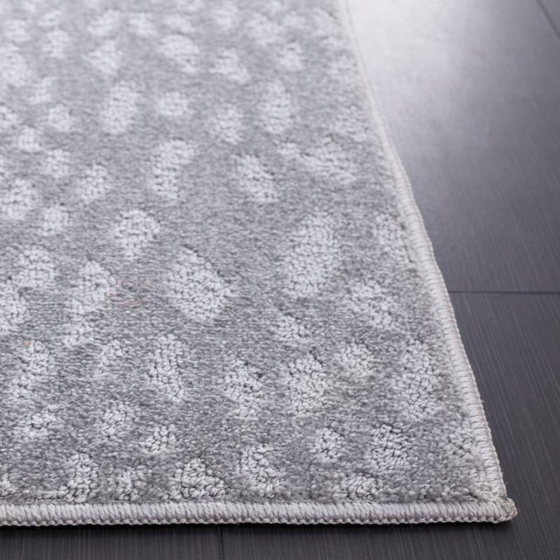 Gray Hand-Knotted Synthetic Rectangular Area Rug